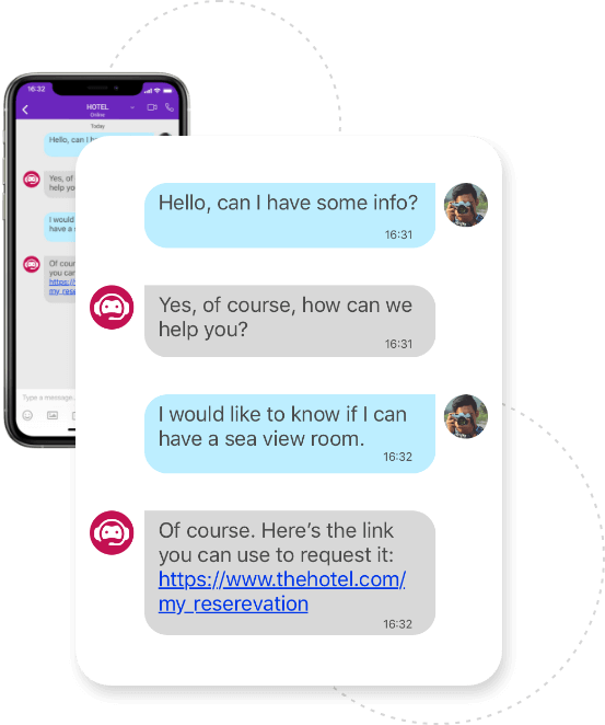Use an AI or predefined chatbot to keep in constant touch with your visitors