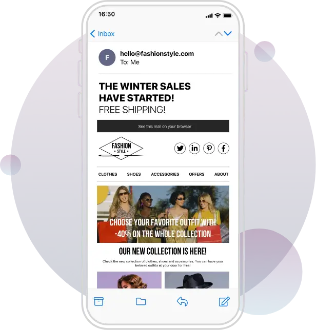 Create compelling email messages, using WayMore’s ready-to-use email templates, and get them accurately delivered to your subscribers’ inboxes