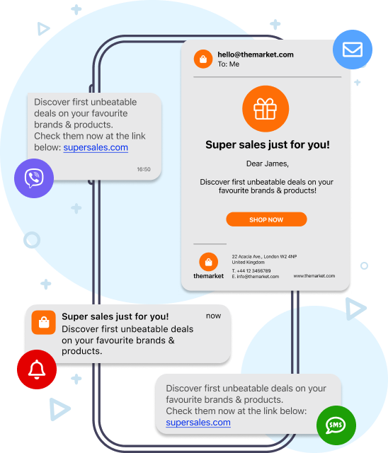 Display of the flow of the WayMore omnichannel communication